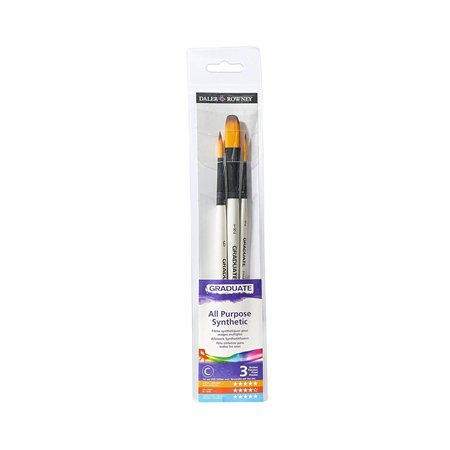 Pack Pincel Aguarela Redondo Oval Liner 3un