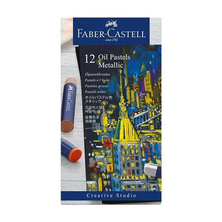 Lápis Pastel a Óleo Faber Castell Cores Metalicas Cx 12un