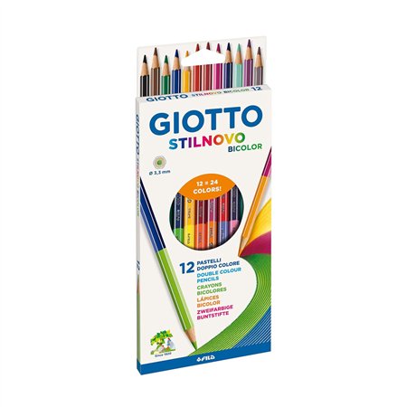 Lápis Cor 12un Cx Cartão Giotto Stilnovo Bicolor 18cm