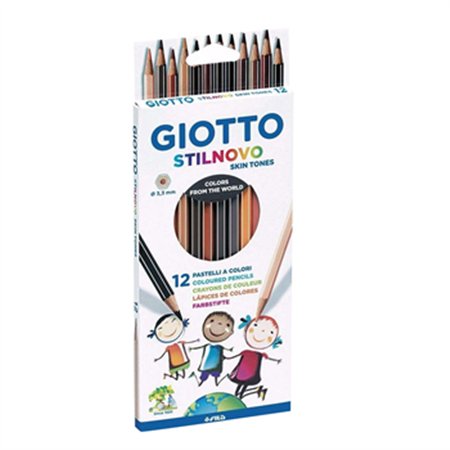 Lápis Cor 12un Cx Cartão Giotto Stilnovo Skin Tones 18cm