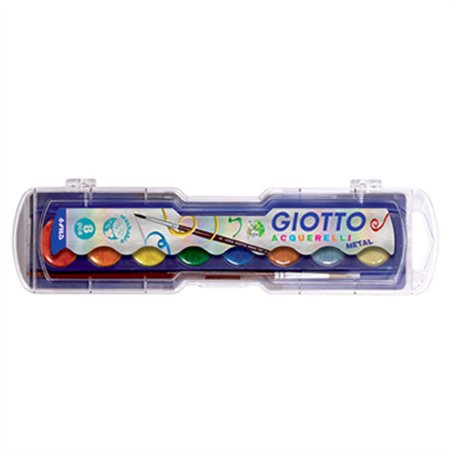 Conjunto Aguarelas 8 Cores Metal + Pincel Giotto