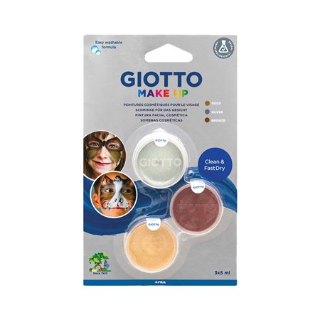 Pintura Facial Giotto Ouro Prata Bronze 3 Cores 1un