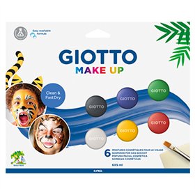 Pintura Facial Pincel Esponja Giotto Clássicas 6 Cores