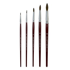 Pack Pincel Guache Aguarela Redondo Nº1/2/4/6/10 Giotto 5un