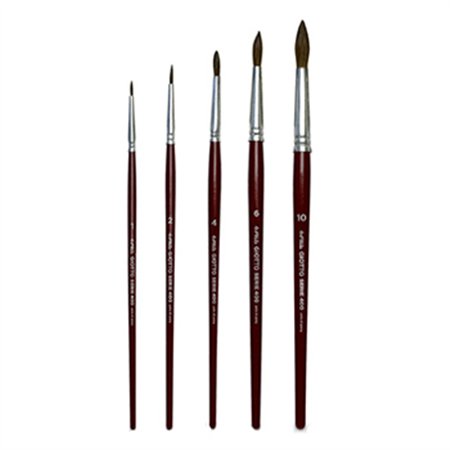 Pack Pincel Guache Aguarela Redondo Nº1/2/4/6/10 Giotto 5un