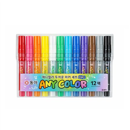 Marcador Grosso Any-Color 12 Cores Pvc Set