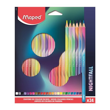 Lápis Cor 24un Cx Cartão Maped Nightfall