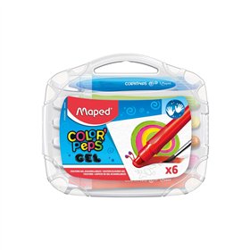 Lápis de Cera 06 Cores Maped Color Peps Gel