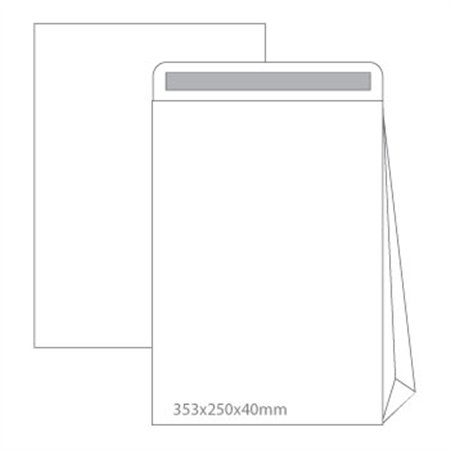 Envelopes Saco 250x353mm B4 Branco 090g C/Fole 40mm 500un