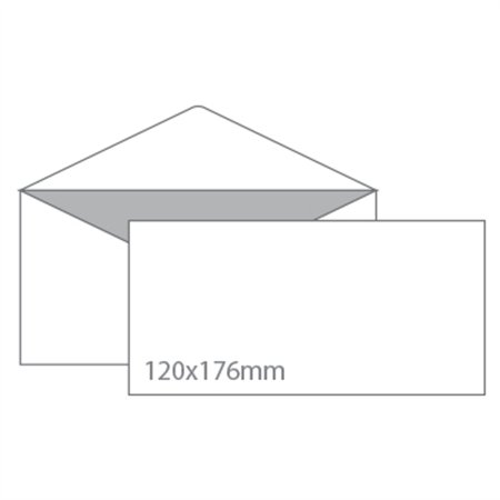 Envelopes 120x176mm B6 Branco Pala em Bico 500un