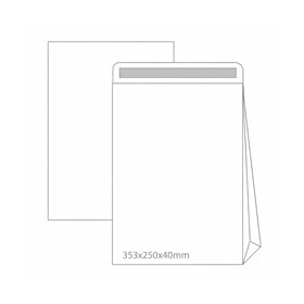 Envelopes Saco 250x353mm B4 Branco 120g C/Fole 40mm 250un