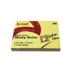 Bloco Notas Aderentes 050x075mm Eagle Amarelo 100 Folhas 1un