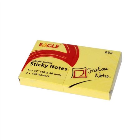 Bloco Notas Aderentes 040x050mm Eagle Amarelo 100 Folhas 1un
