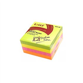 Bloco Notas Aderentes 075x075mm Eagle Neon Cubo 400 Folhas