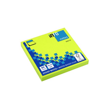 Bloco Notas Aderentes 075x075mm Verde 80 Folhas