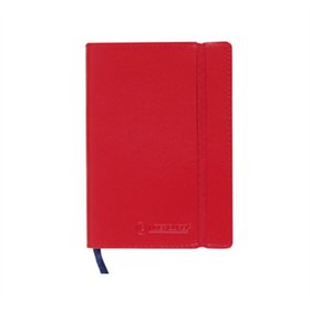 Bloco Notas Quadriculado 10x14cm Semi Pele Vermelho 120Fls