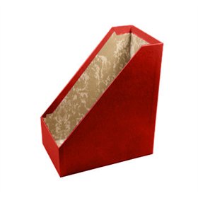Porta Revistas 30x25x16cm Cartão Bordeaux