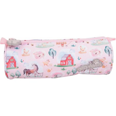 Estojo Redondo Ambar Pets Friends Farm Rosa