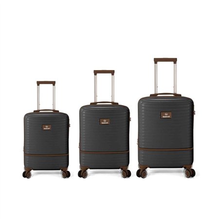 Malas Viagem com Trolley Cabine Média Grande Preto 3un