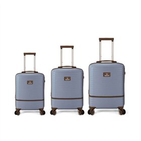 Malas Viagem com Trolley Cabine Média Grande Azul 3un