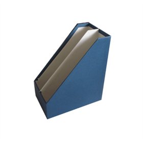 Porta Revistas Duplo 30x25x16cm Cartão Azul