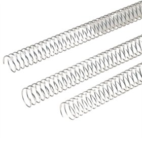 Argolas Espiral Metálicas Passo 5:1 22mm Prata 100un