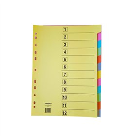 Separadores A4 Cartolina Cores Sortidas (202) 12un