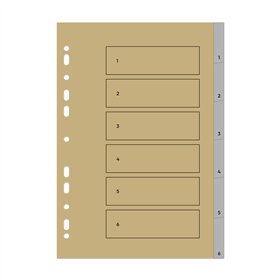 Separadores A4 Plástico Numerados (1 a 6) Roma 266 1un