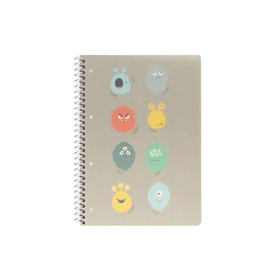 Caderno Espiral A5 Pautado PP PLAY ME Monster 80Fls 1un