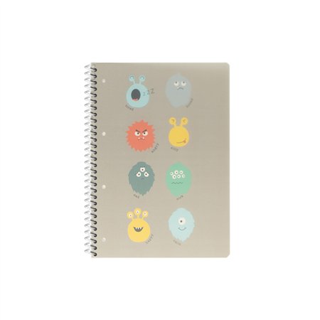 Caderno Espiral A5 Pautado PP PLAY ME Monster 80Fls 1un