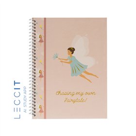 Caderno Espiral A4 Quadriculado FAIRIES Rose 80Fls 1un