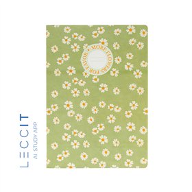 Caderno Agrafado A4 Pautado FLOWERS Verde 48Fls 1un