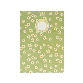 Caderno Agrafado A4 Quadriculado FLOWERS Verde 48Fls 1un