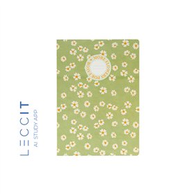 Caderno Agrafado A5 Pautado FLOWERS Verde 48Fls 1un