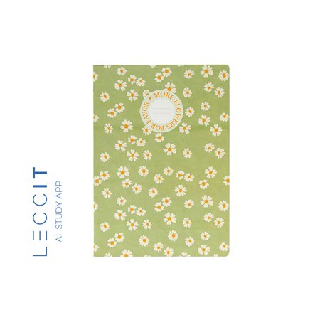 Caderno Agrafado A5 Pautado FLOWERS Verde 48Fls 1un