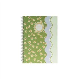 Caderno Espiral A5 Quadriculado FLOWERS Waves 80Fls 1un