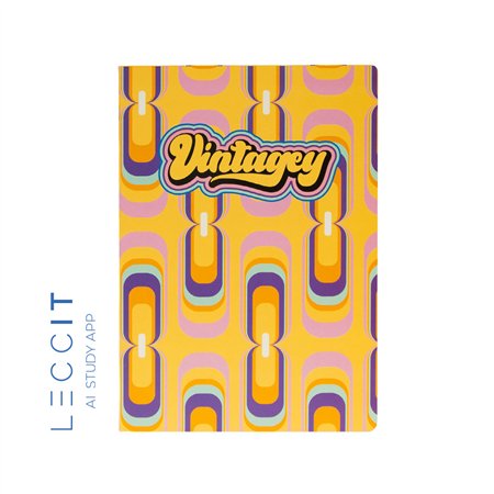 Caderno Agrafado A4 Quadriculado VINTAGEY Retro 48Fls 1un