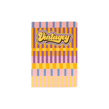 Caderno Agrafado A5 Quadriculado VINTAGEY Stripes 48Fls 1un