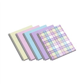 Caderno Espiral A4 Pautado Ambar WB Sortido Pastel 100Fls