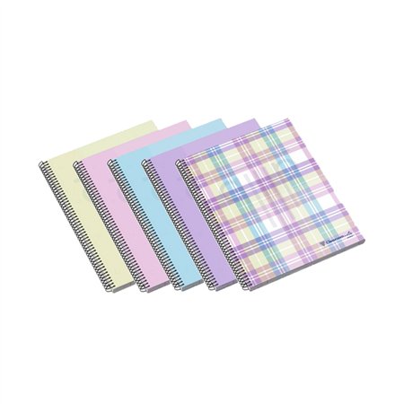 Caderno Espiral A4 Pautado Ambar WB Sortido Pastel 100Fls