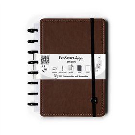Caderno EcoSmart A5 PU Ambar Castanho 100g 100Fls