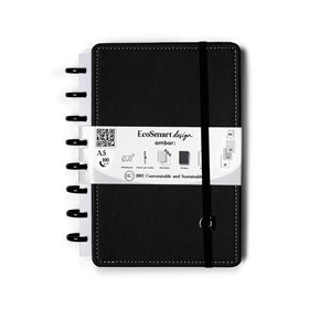Caderno EcoSmart A5 PU Ambar Preto 100g 100Fls
