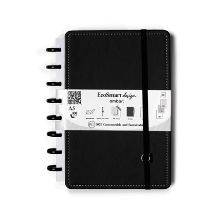 Caderno EcoSmart A5 PU Ambar Preto 100g 100Fls