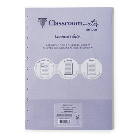 Recarga Caderno EcoSmart Ambar A4 Pautado 50Fls