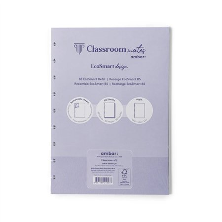 Recarga Caderno EcoSmart Ambar B5 Liso 50Fls