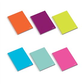 Caderno Espiral A5 Pautado Ambar School Sortido 100Fls 1un