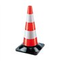Cone Sinalização Branco e Laranja com Base Preta 50cm