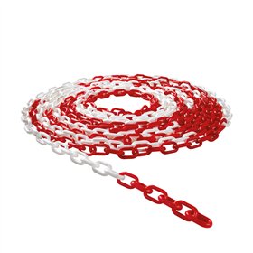 Corrente Sinalização Branco e Vermelho 6mm-25m