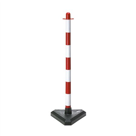Poste Plástico Sinalização Desmontável Branco e Vermelho