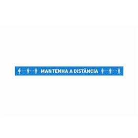 Sinalética MANTENHA A DISTÂNCIA Vinil Chão 1000x100mm